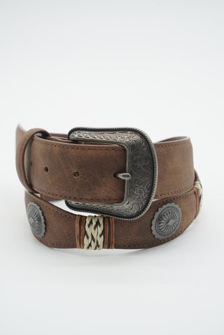 "Durango" Leather Concho Belt (Brown)