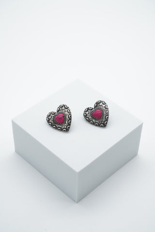 “Laura” Heart Engraved Earrings