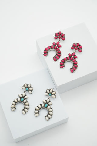 "Carmelia" Squash Blossom Earrings