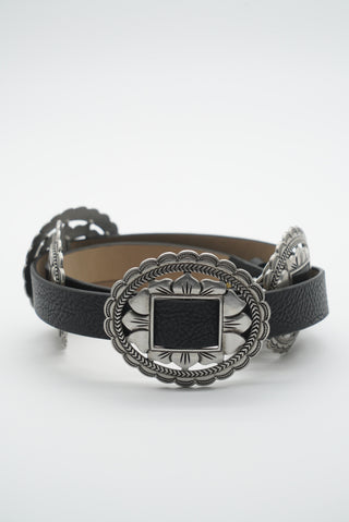 “ATHENA” CONCHO BELT (Midnight Black)