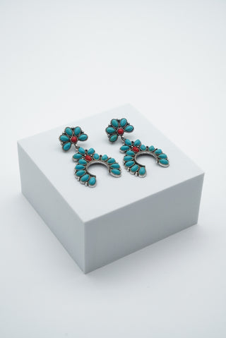 "Carmelia" Squash Blossom Earrings