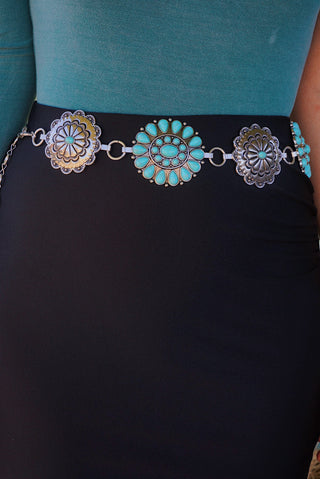 Turquoise Flower Belt