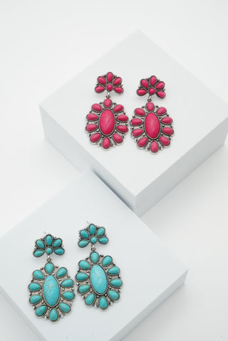 Half Clover Turquoise Earrings